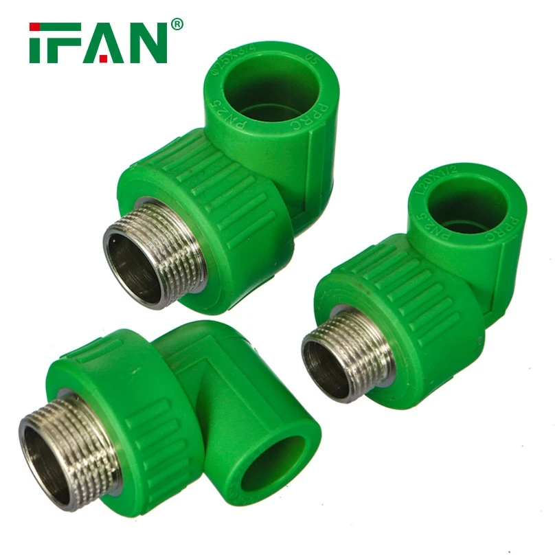 Green PPR Male Elbow Connector 2