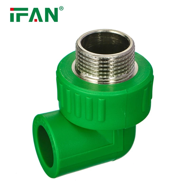 Green PPR Male Elbow Connector 3
